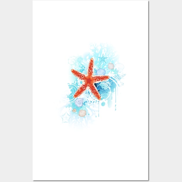 Red Starfish ( Sea Starfishes ) Wall Art by Blackmoon9